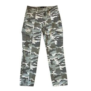 J. Crew Vintage Straight Cargo Camo Pants High Rise Cropped Cotton Stretch 28x26
